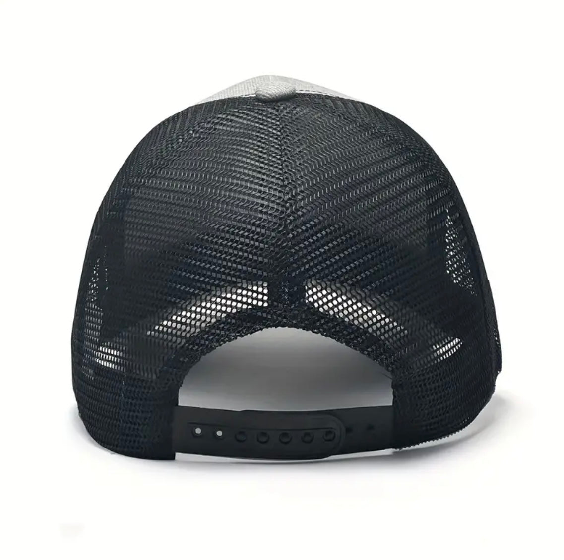 Gray and Black Hat with Dad Leather Patch