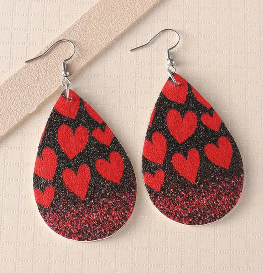 Valentines Day Heart Pattern Earrings