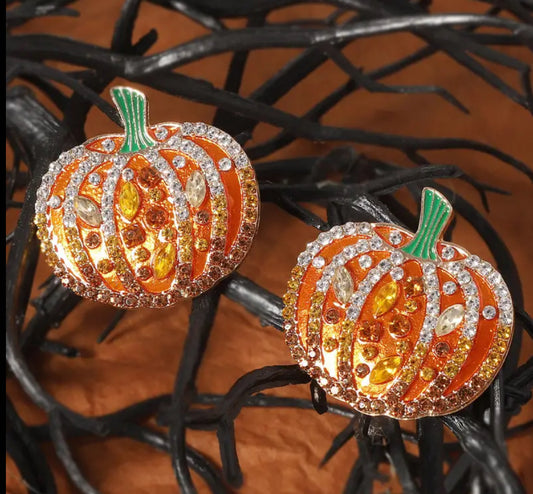 .Shiny Pumpkin Earrings