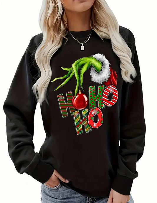Women’s Warm Grinch Ho Ho Ho Sweatshirt