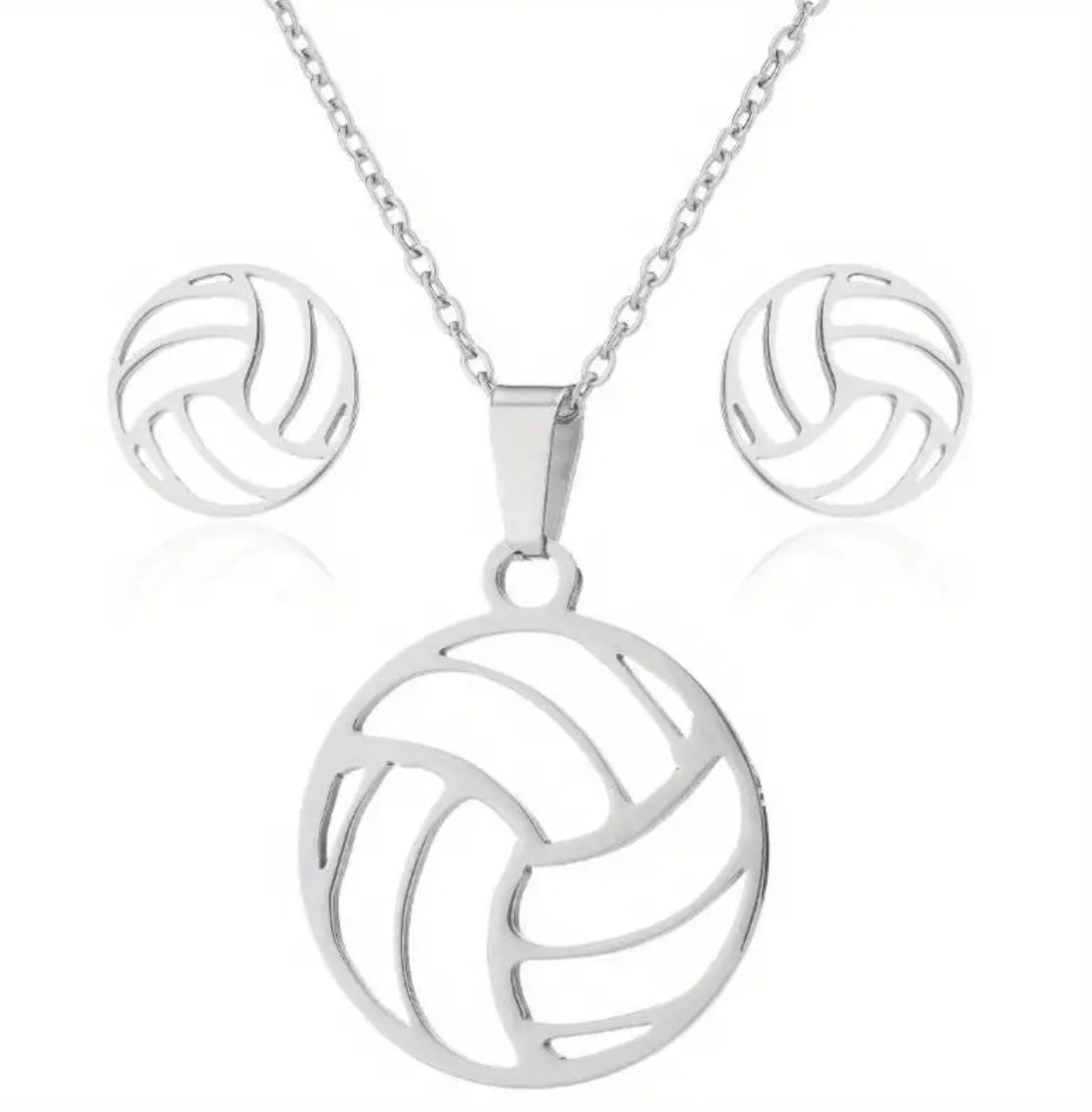 Cute Volleyball Necklace and Earrings