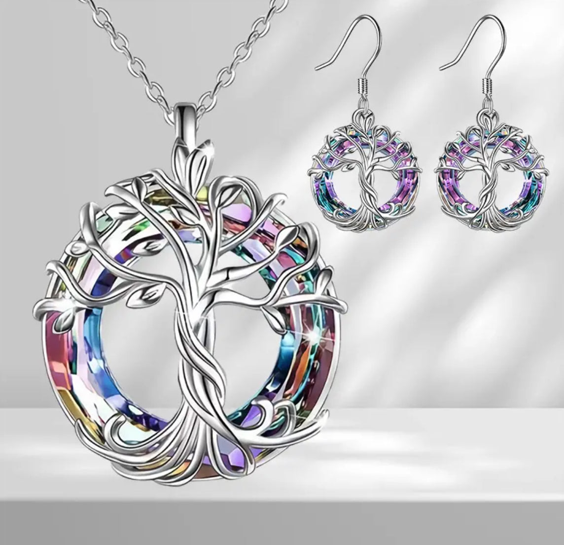 Elegant Jewelry Set - Tree Of Life Design - Symbol Of Eternity And Energy