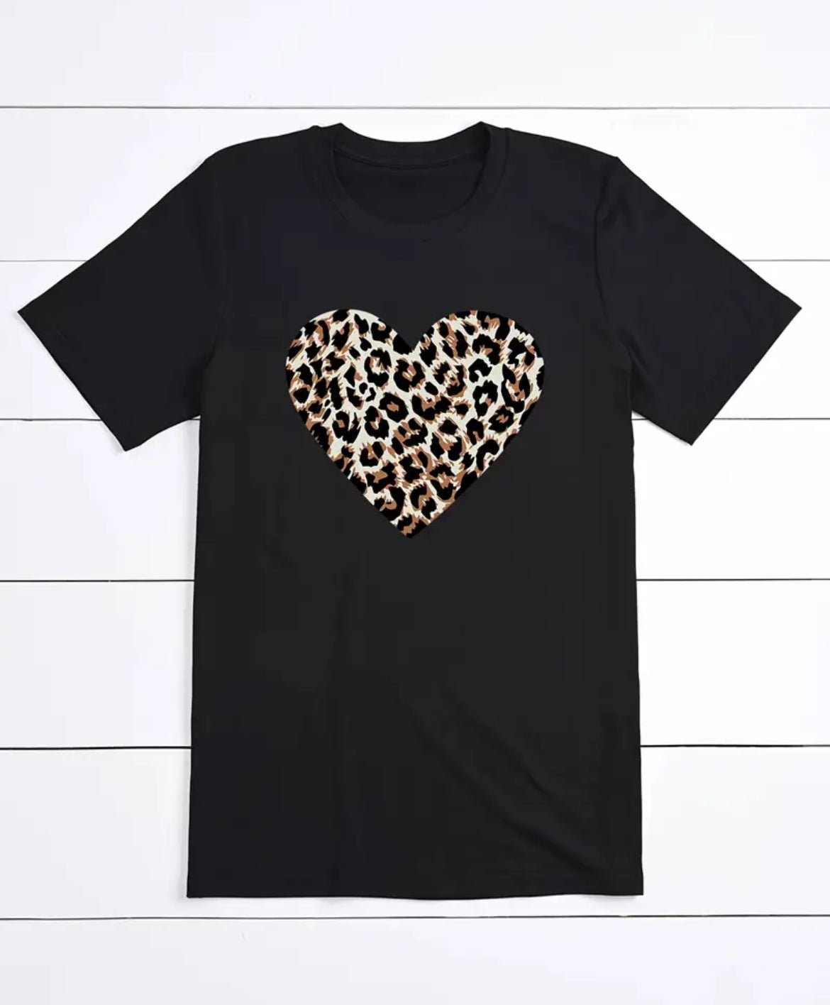 Leopard Print Heart Woman’s Shirt- Size Medium