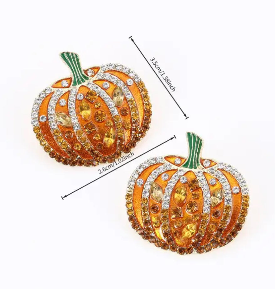 .Shiny Pumpkin Earrings
